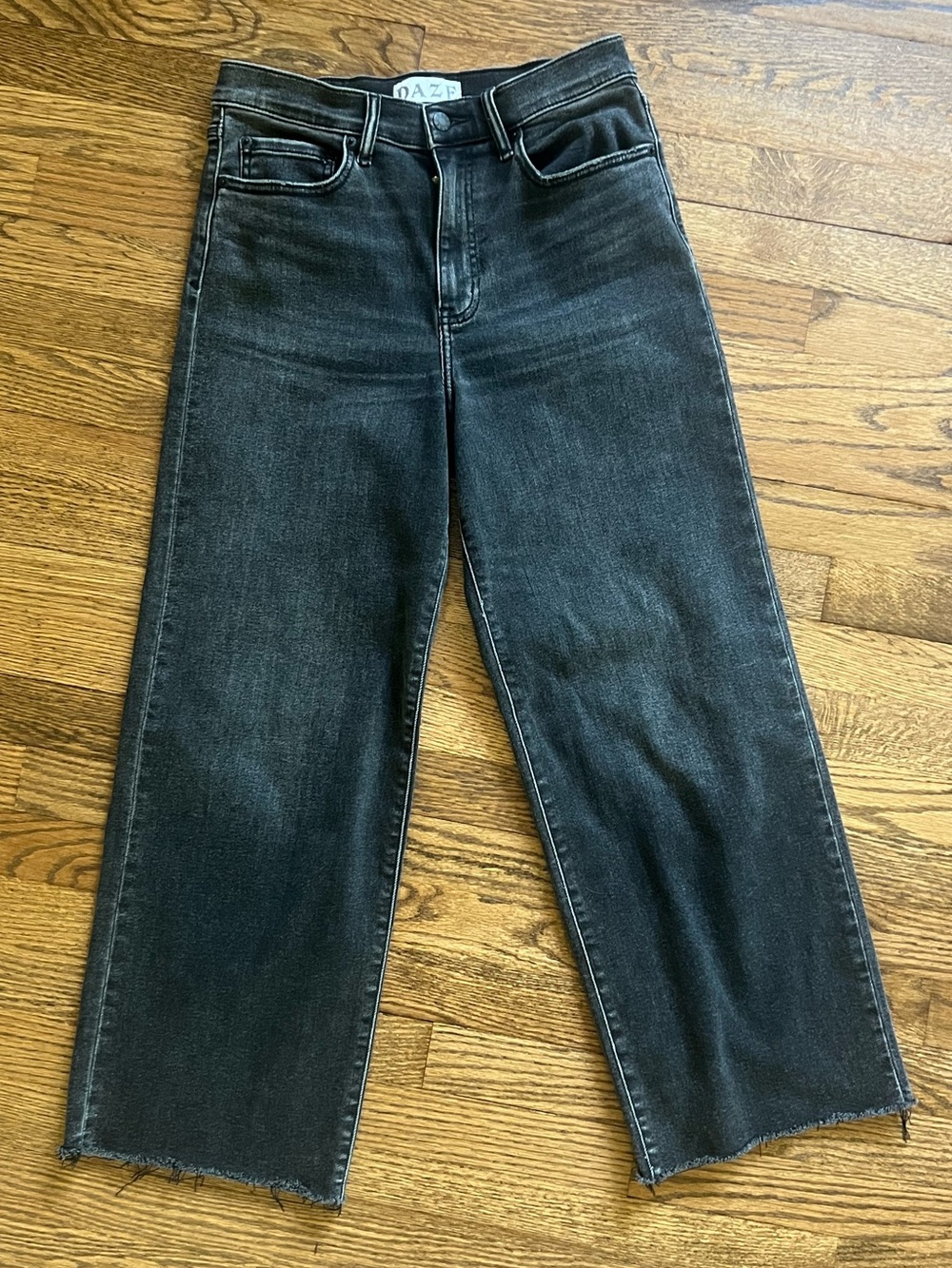 DAZE Pleaser high waist raw hem crop jeans